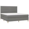 VidaXL Lit à sommier tapissier avec matelas Gris foncé 160x200cm Tissu - Modèle 3142426