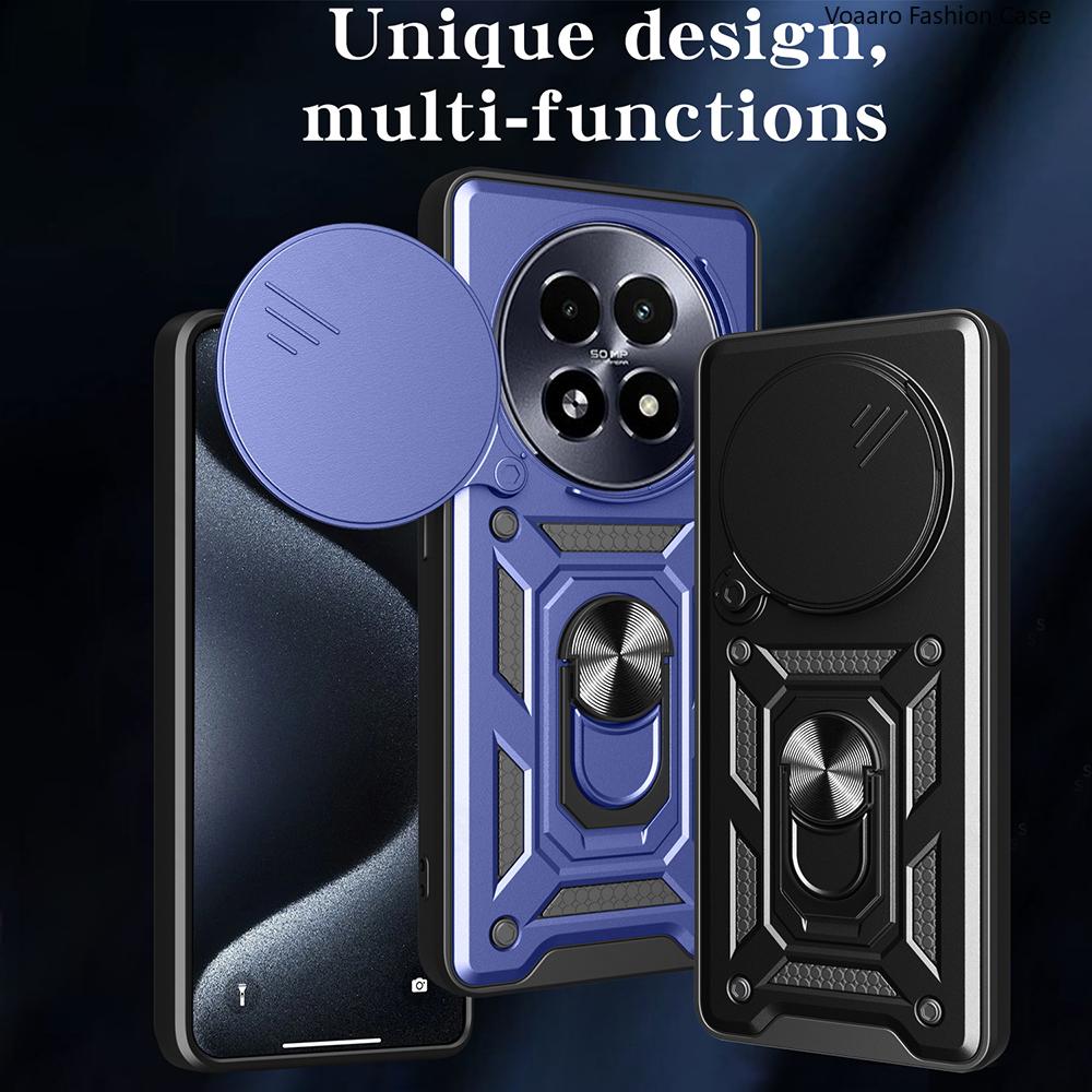 Slide Lens Armor Funda for Realme 13 Plus 5G Case Magnetic Ring Stand Cover for Realme 13 Pro 5G China P1 Speed 5G Global Case