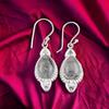 Natural Black Rutile Gemstone 925 Stamped Silver Jewelry Handmade Earrings 1.80" EE-42-23
