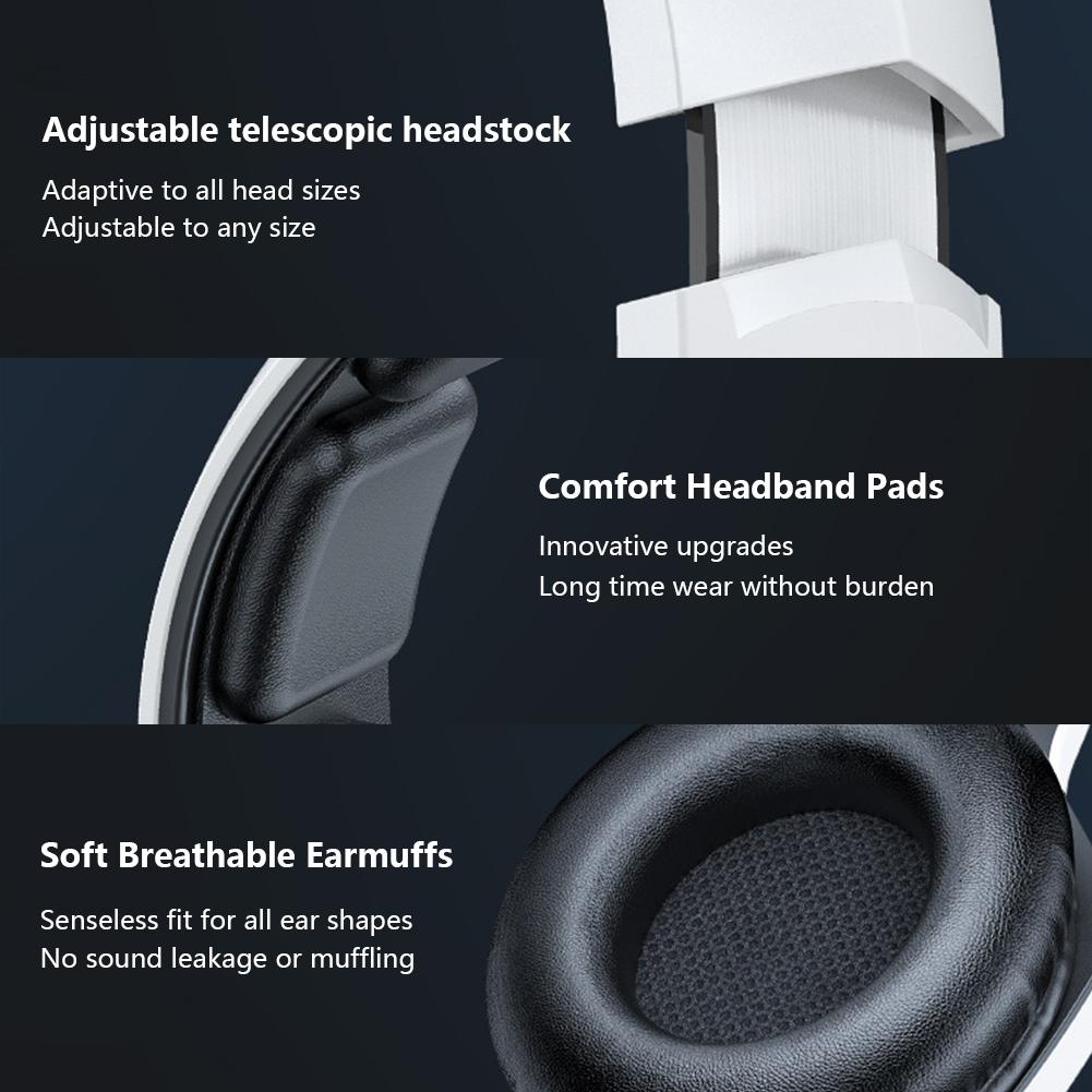 Wireless Gaming Headset 2.4GHz/BT 5.3/Wired Gaming Headphones with Mic Gamer Headphones RGB Light for PS4/PC/Laptop