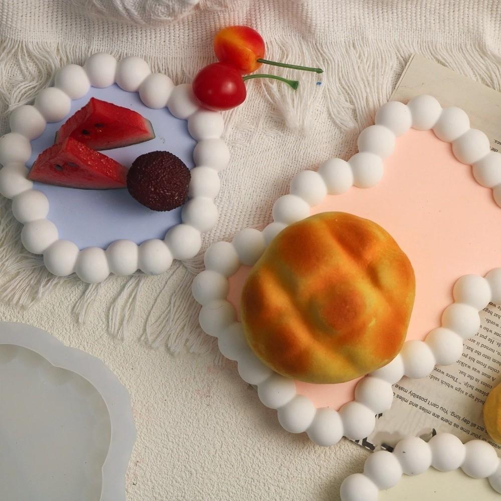 Runde Aufbewahrungstablettform Durchscheinende Gips-Tablettform Kreative Untersetzer Silikonform Hochzeitsdeko