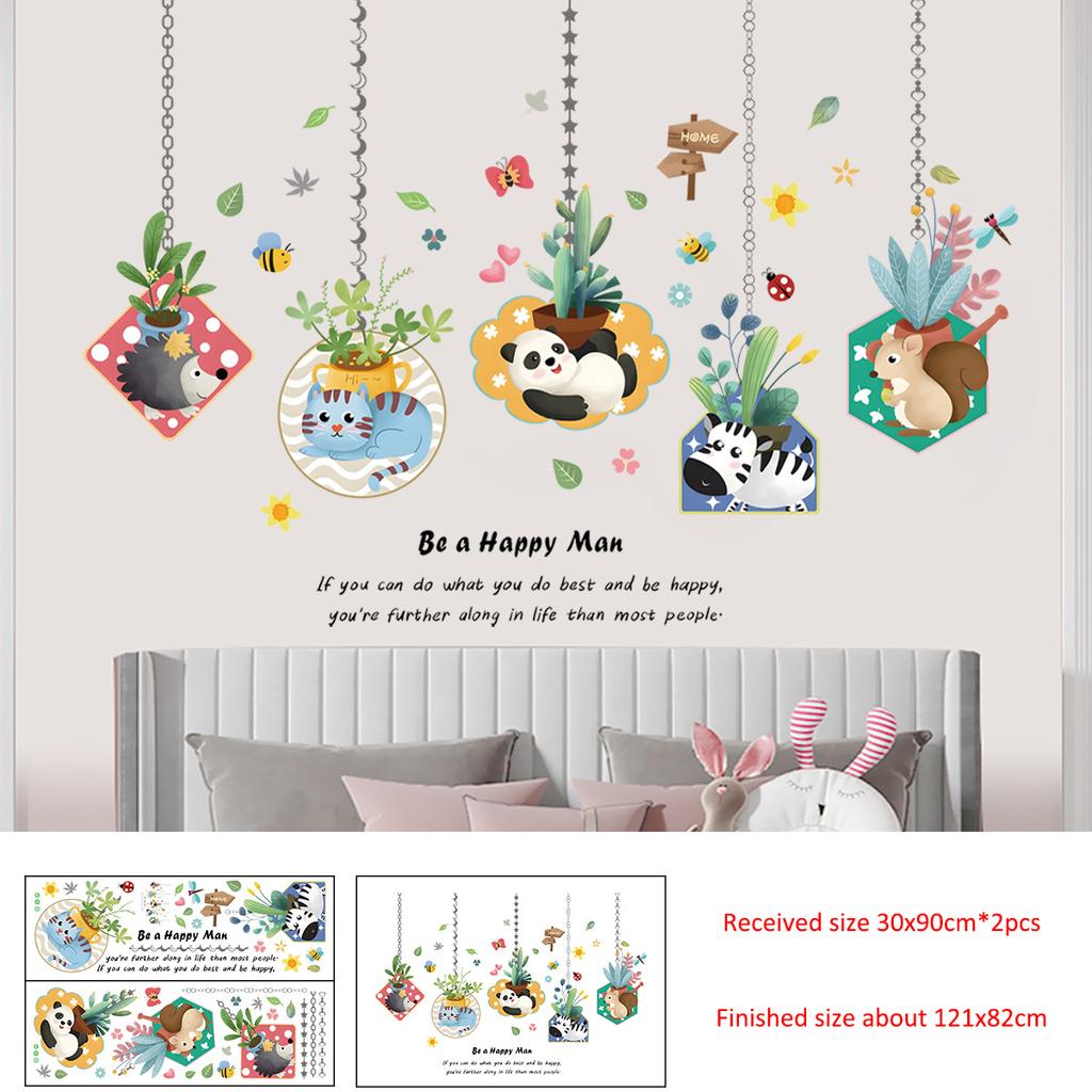Kids Room Wall Stickers Cartoon Nursery Decoration Self Adhesive Removable Decor for Kindergarten Baby Bedroom Classroom