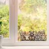 Niedliche Waldtiere Fensteraufkleber - Eichhörnchen & Waschbär Winken Glasmalerei Aufkleber für Zuhause, Wohnzimmer, Schlafzimmer - Verspielte Dekoration