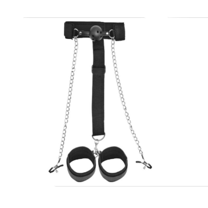 Bdsm Alternative Binding Handcuffs Sex Toy Sponge Handcuffs Adult Bandage with Breast Clip Binding Set Fetish Flirt Adult