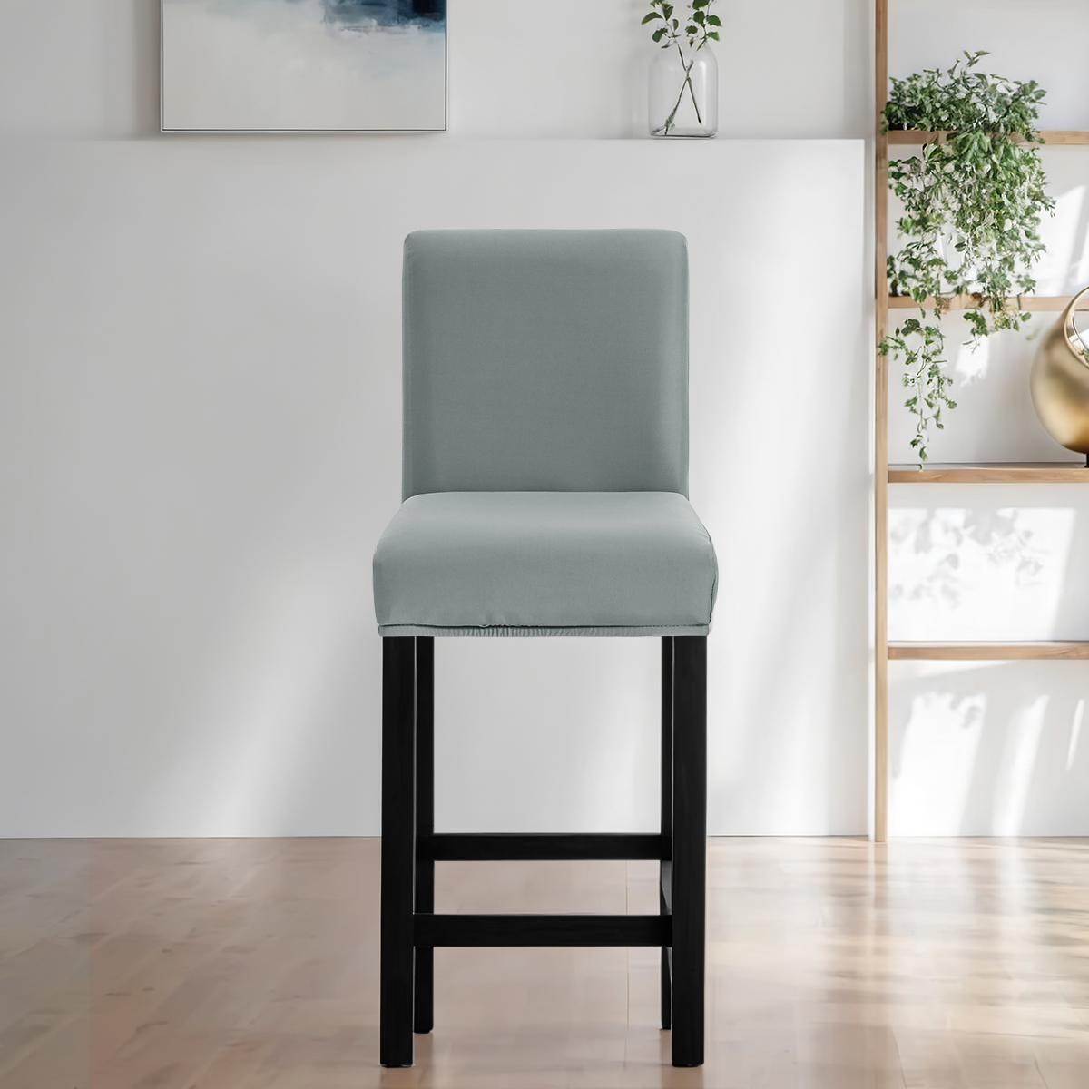 

1PC Stool Covers Stretch Short Back Chair Covers Counter Height Chairs Covers for Kitchen Dining Room Cafe Furniture S світло-сірого кольору