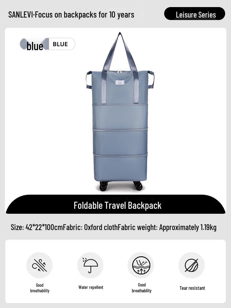 Wheeled Foldable Travel Bag - Lightweight, Expandable, and Portable Storage for Men and Women
