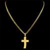 Adjustable Chain Crosses Pendant Necklace Accessory for Men and Women Stainless Steel Versatile Fashion Accessory