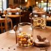 Home Kitchen Transparent Glass Sealed Jar With Spoon Leaf Wooden Lid Coffee Bean Moisture Proof Spice Storage Container