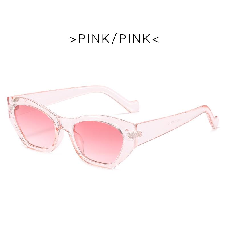 Fashion Cat Eye Sunglasses Women Vintage Clear Candy Color UV400 Polygon Sun Glasses Girl Trending Eyewear Shades