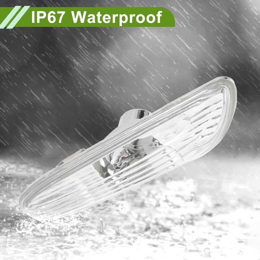 HOPESPANNER 63137253325 Side Marker Light Cover Waterproof White Right Turn Signal Corner Parking Light