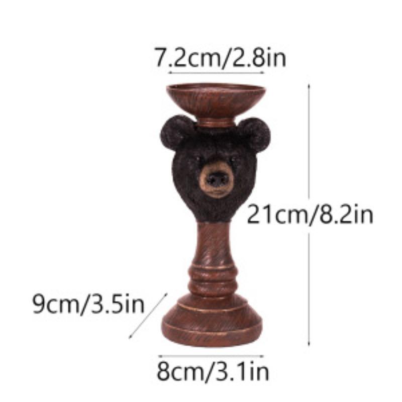 Christmas Black Bear Candlestick Ornaments Home Fine Use Living Room Entrance Tabletop Resin Craft Christmas Decorations