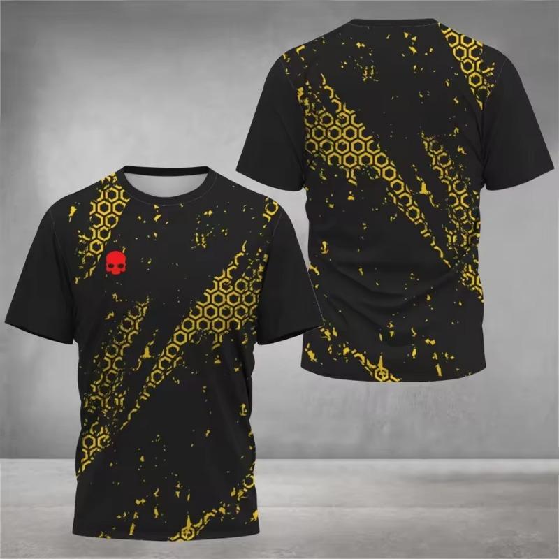 Pánská trička s kulatým výstřihem a krátkým rukávem, barevný potisk, tenisové běžecké tričko, ležérní pohodlí, outdoorové sportovní oblečení, topy