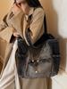 Gradient Large-Capacity Denim Tote Bag - Versatile Commuter Shoulder Bag