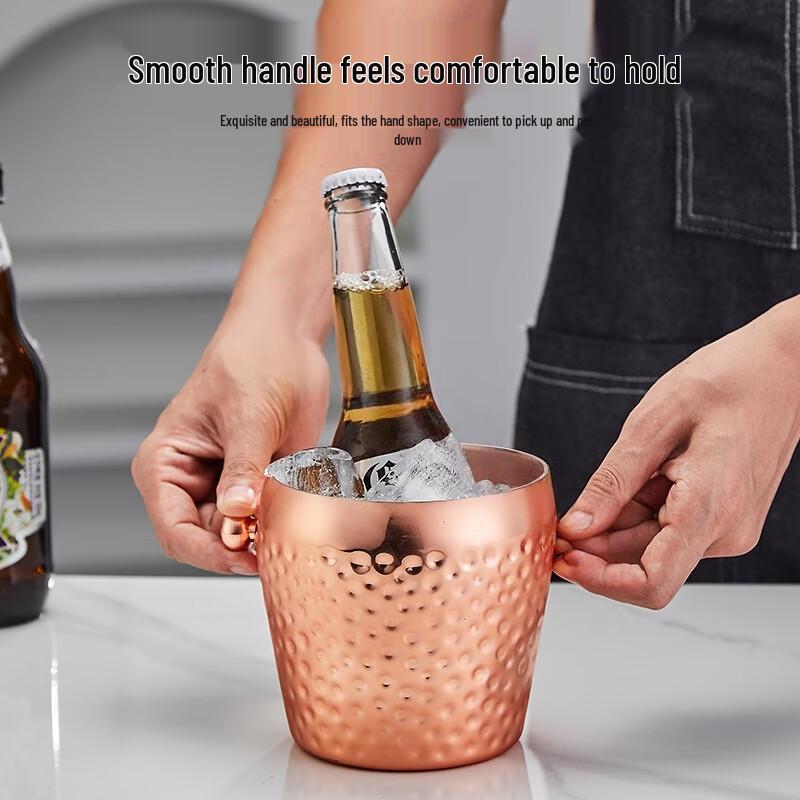 304 Stainless Steel Hammered Gold Ice Bucket