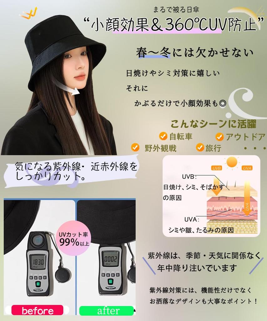 UV Protection Hat for Summer Sun Bucket Wide Brim UV All Chin Beautiful Small Actress Hat [Alicret] Women, Hat, Hat, Hat, Women's Hat, Breathable,