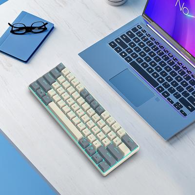 Red Switch Mechanical Keyboard 61Key Ice Blue LED USB 2.0 Arm Core PlugandPlay for Gaming &