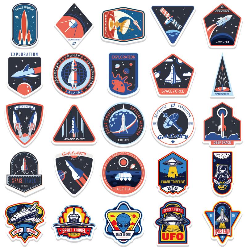 52Pc Skateboard Stickers Astronauts In Space Stickers Skateboard Extreme Sports Stickers Trolley Case Guitar Mug Notebook Trend Stickers