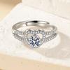 2026 Love Ring Female High Sense Couple Heart-shaped Zircon Ring Fashion Personality Gift for Girlfriend