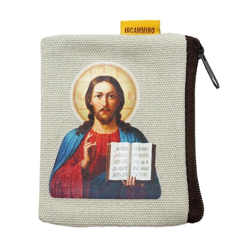 9x7cm Catholic Rosary Pouch,Coin Purse Rosary Holder Beads Bag with Zipper for Prayer Storage