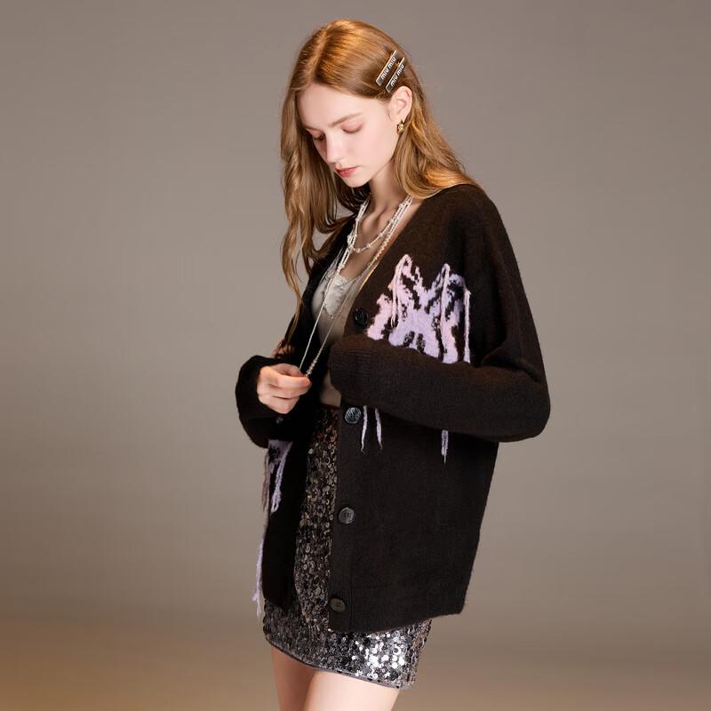 Sancai 2025 Winter Jacquard Brushed A-Line Full-Swing Long Skirt