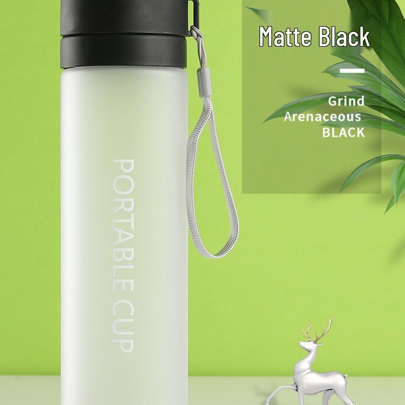 Matowa Butelka na Wodę Sportową na Zewnątrz z Uchwytem - Duża Pojemność, Przenośny Plastikowy Kubek do Herbaty i Prezent