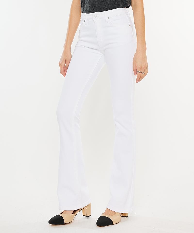 KANCAN High-Waisted Bootcut Jeans Acacia White