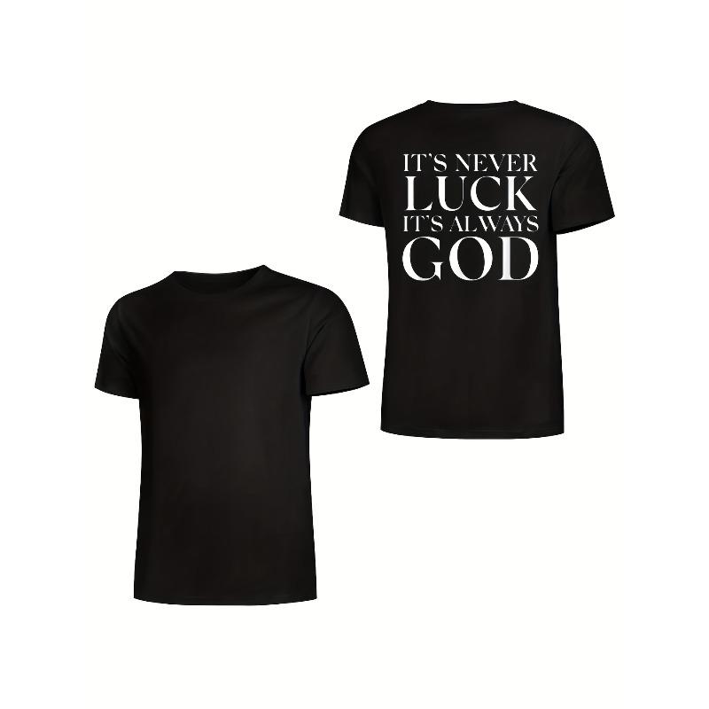 Europäische Größen Herren T-Shirt Streetwear Tee mit Rückendruck, Rundhals Kurzarm Freizeitshirt, Schwarz mit Weißem Statement-Design