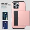 Carteira Push Pull Slot para Cartão Capa de Telefone de Cor Sólida Luxuosa Para iPhone 16 Pro Max E 14 11 12 13 15 Pro Max Mini Bumper Capa Traseira