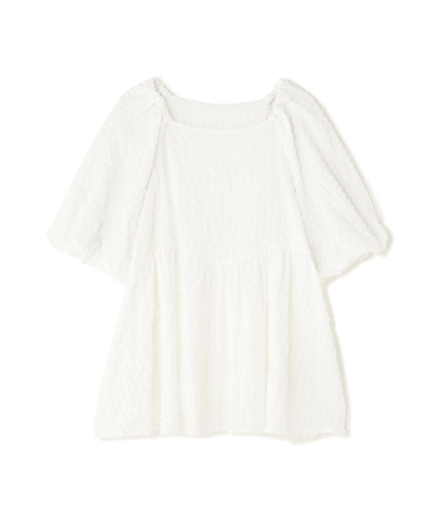 Natural Beauty Fukure Check Volume [N Basic] Women's Blouse, Off-White