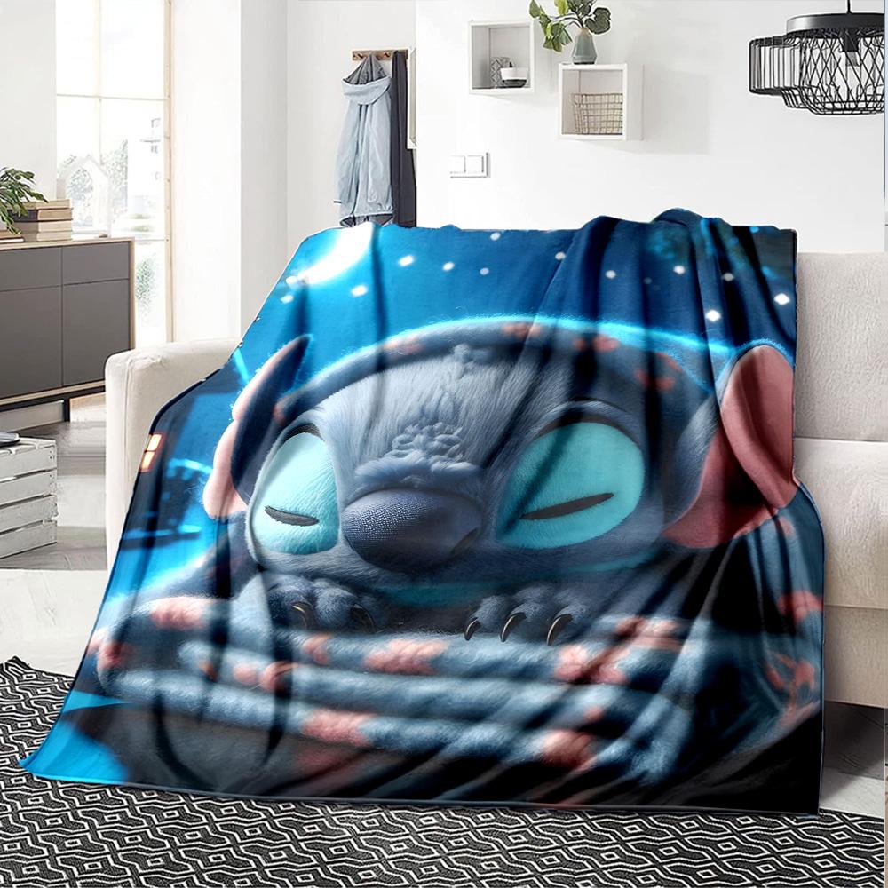 1pc S-Stitch9 Blanket, Gift, for Men and Women, Soft Blanket, Good for Sofa Bed Couch Travel, Lightweight Flannel Blanket