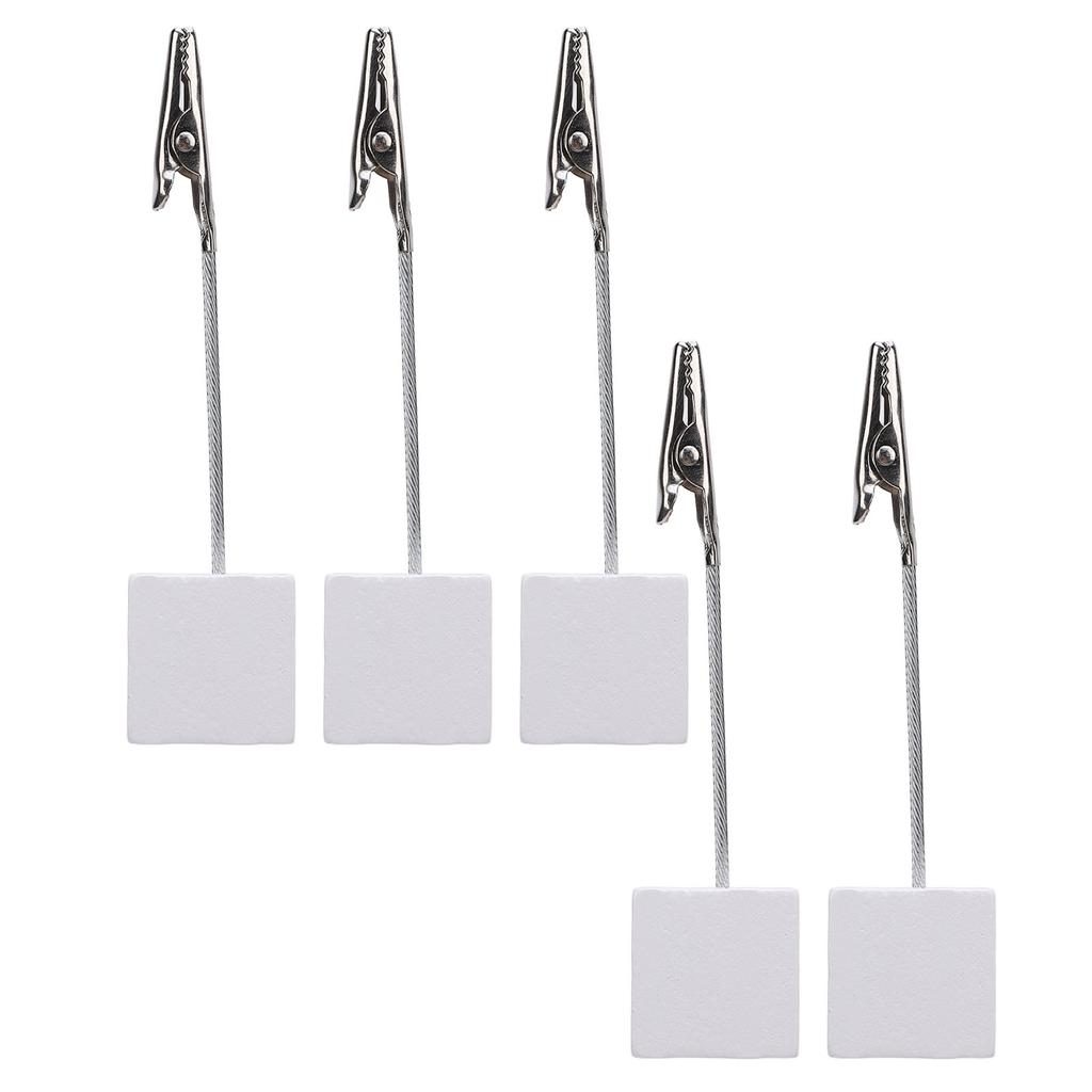 10 Pièces Porte-Cartes Numéro de Table Bloc en Bois Pince Crocodile Porte-Photo avec pour Mémos Rappels