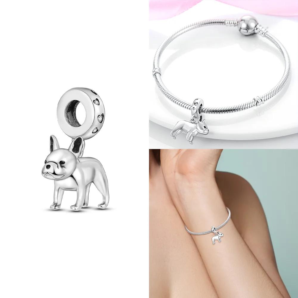 Charms Beads Fit Puppy Original Copper Heart Bow Copper Charms For Bracelet Pendant Women Jewelry Gifts