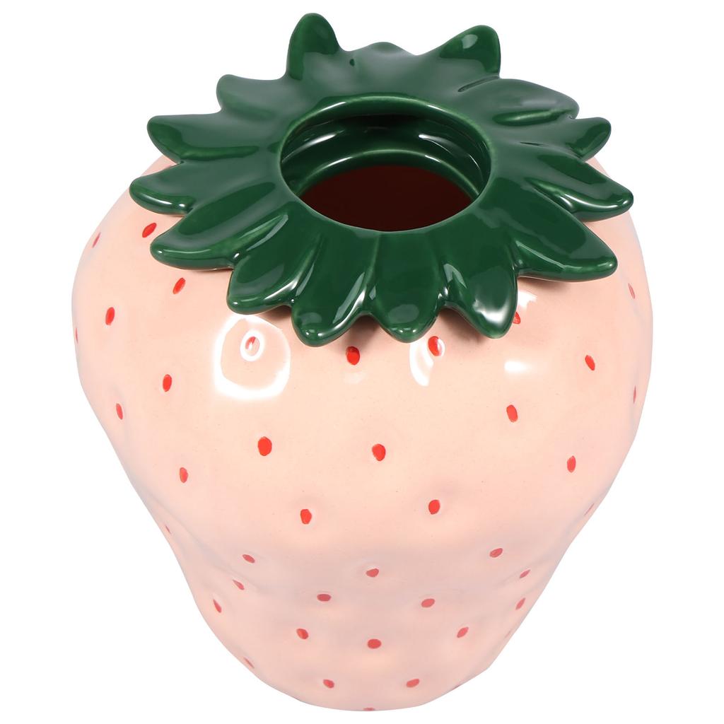 Wazon Truskawkowy Inspirowany Vintage Wazon na Kwiaty Truskawkowy Ceramiczna Dekoracyjna Doniczka w Kształcie Truskawki do Domu Biura Kuchni