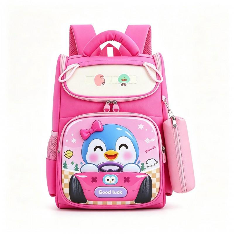 Kids 15 Inch Cartoon Backpack School Lightweight Waterproof Reflective Safety Design Oxford Fabric Adjustable Padded