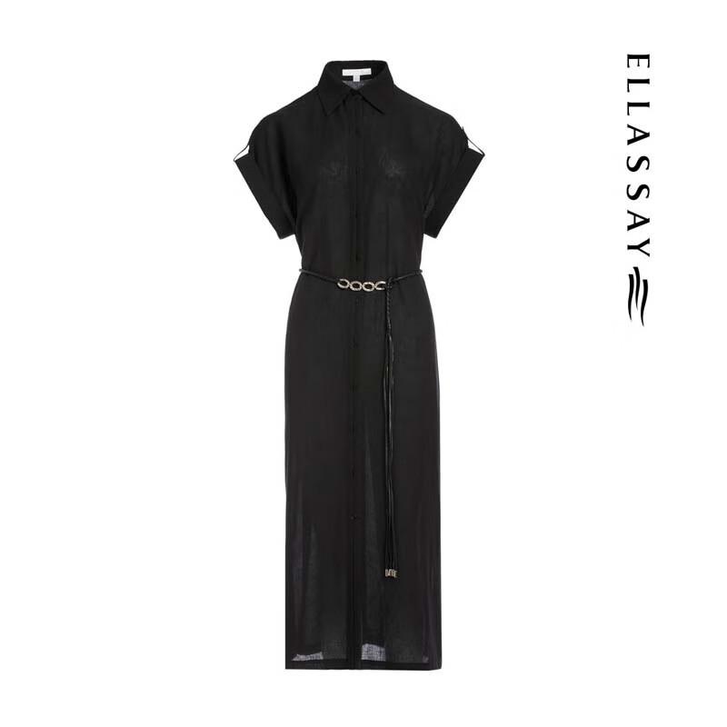 ELLASSAY Women's Elegant A-Line Shirt Dress