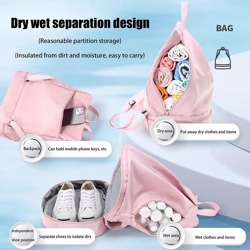 Våt Tørr Separasjon Treningsbag Svømmebag Vanntett Reise Sportsbag Basketball Fotball Pung Fottur Klatring Ryggsekk