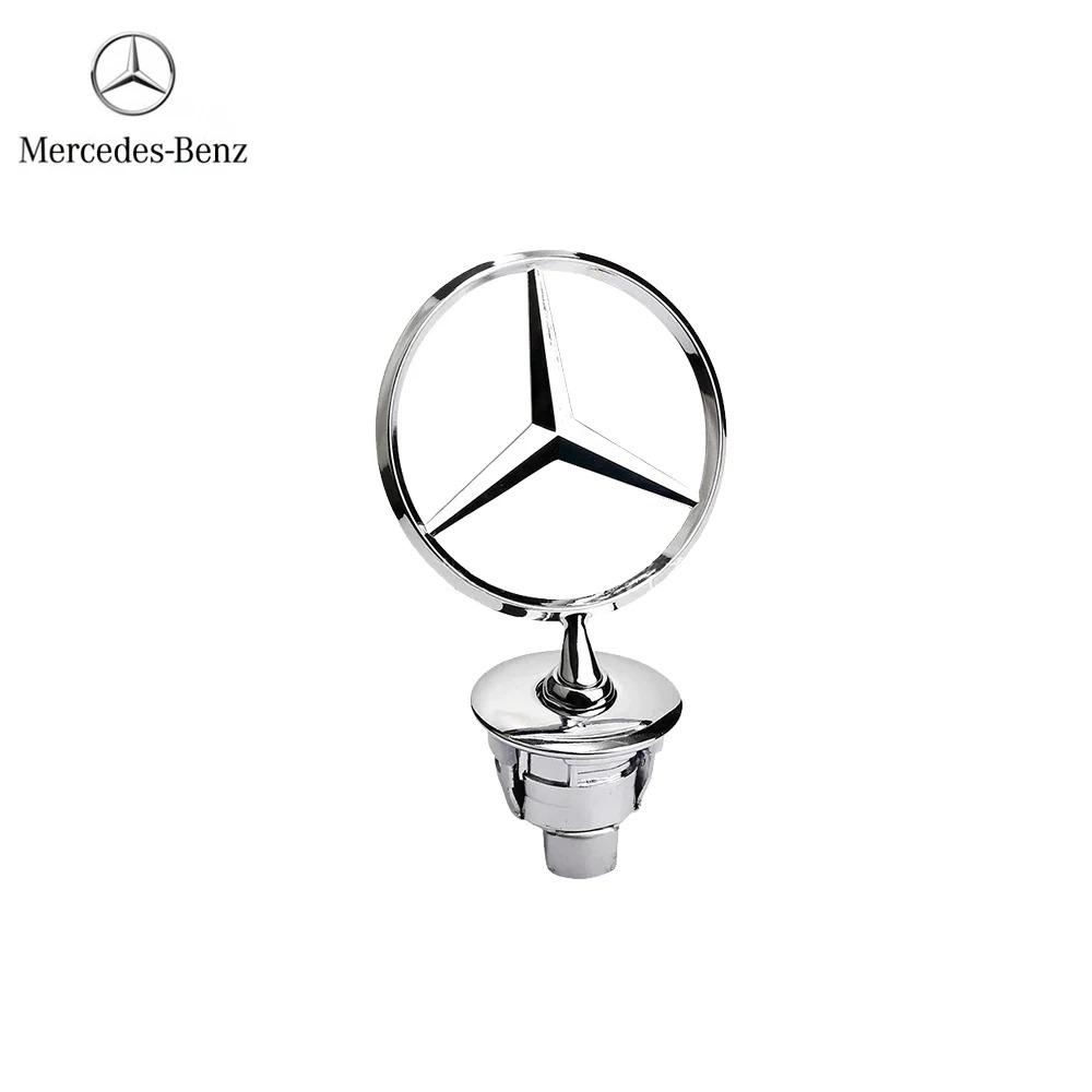 For Mercedes Benz 1pcs 44mm Metal Chrome Black Car Front Hood Emblem Bonnet Logo C E S Class W204 W212 W220 W210 W221 Accessorie BI1