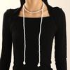 Retro Long Imitation Pearl Y‑Shape Necklace Baroque Pearl Pendant Multi‑Layer Wrap Sweater Chain for Women Dress Jewelry Gifts