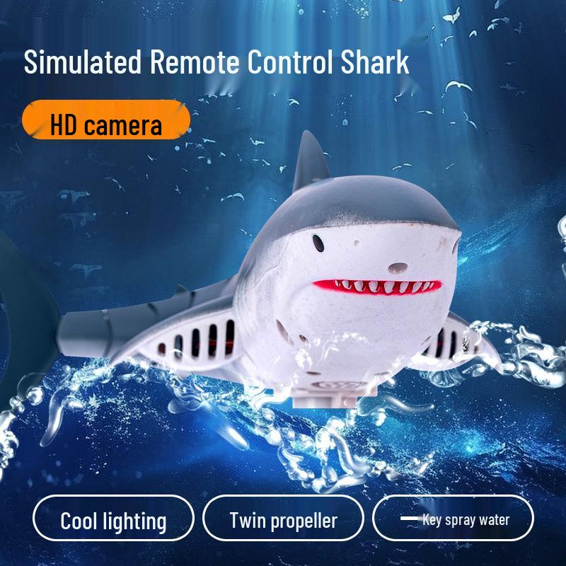 2.4G Remote Control Shark Toy - Water Spraying, Photo Taking, Electric Swing Fish Model for Boys