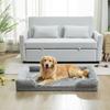 Dog Sofa Bed, Washable Pet Bed with Removable Cover and Non-Slip Bottom for Small, Medium and Large Dogs, Grey