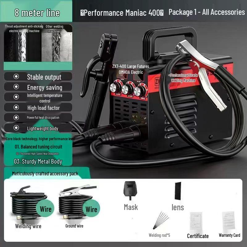 Portable All-Copper 220V Mini Electric Welder, Two-Phase, 250-400A, Automatic Full Set