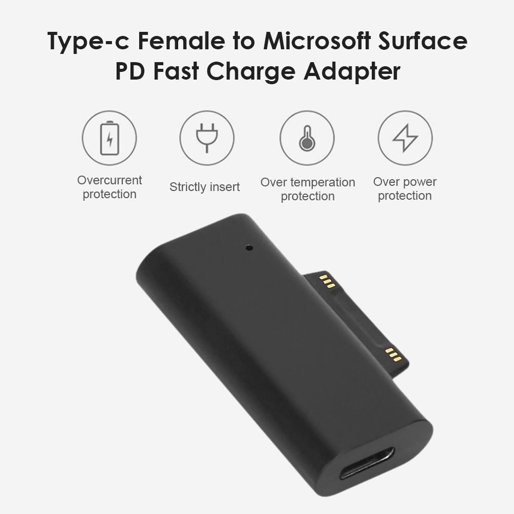 USB Type C PD Charging Power Cable Adapter Converter for Surface Pro 3 4 5 6 7