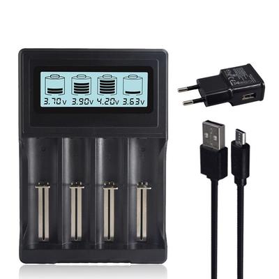 PALO 18650 Battery Charge Smart LCD, Micro USB, Support Hybrid Charging for 3.7V 18650 26650 22650 18500 17500 14500 16340 Li-ion Battery