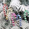 6Pcs Christmas Candy Cane Ornament Glitter Plastic Christmas Tree Hanging Pendant Decoration for Holiday Party Favors