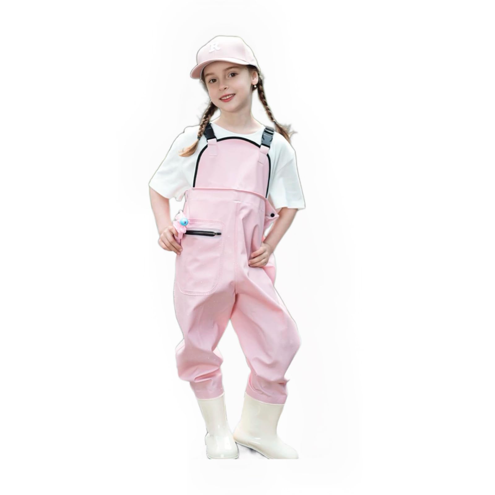 

Waders for long water for boys and adjustable cute and kids easy to put on and take for clam water sandbox rice planting experience foot length розовый