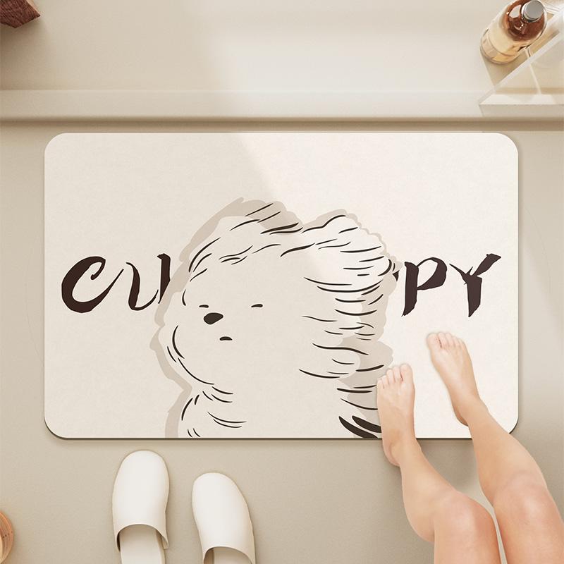 

Мультяшный впитывающий коврик из диатомовой грязи, коврик для пола в ванной, коврик для туалета, коврик для ног с противоскользящим покрытием, коврик для входной двери 40x60cm15.7x23.6in