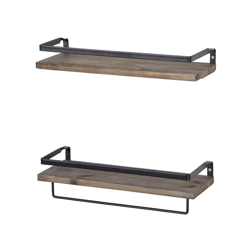 Solid Wood Floating Shelves Wall Mounted Rust Proof Storage Rack for Bathroom Bedroom Wall Decor Living Room Accesories