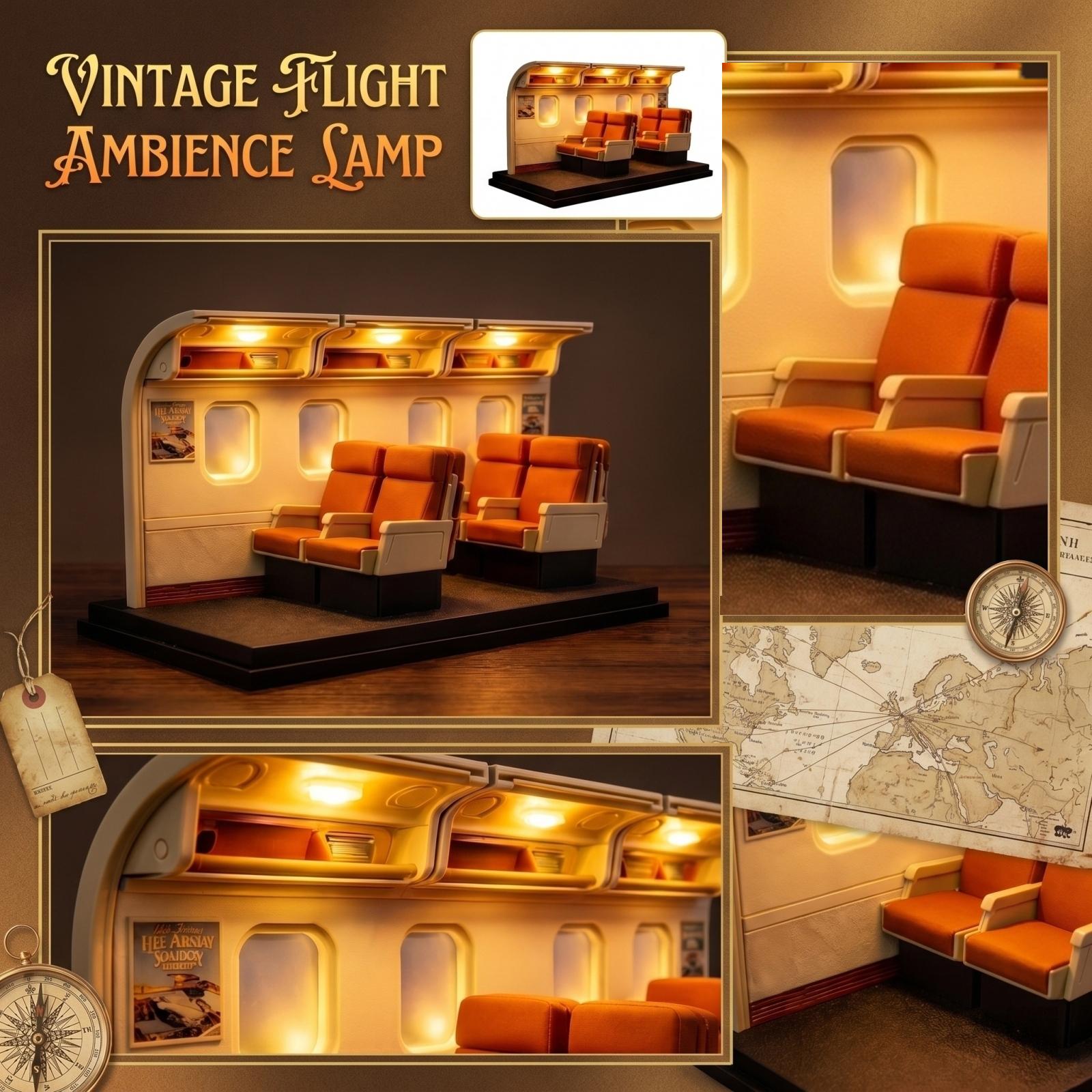 Retro Airplane Cabin Ambient Light, Simulated Airplane Cabin Decorative Light One Size жёлтый