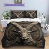 Vintage Ram Horn Symbol Pattern Bedding Quilt Set  Home Decoration  Gift (1 * duvet cover + 2 * pillowcase  without core)