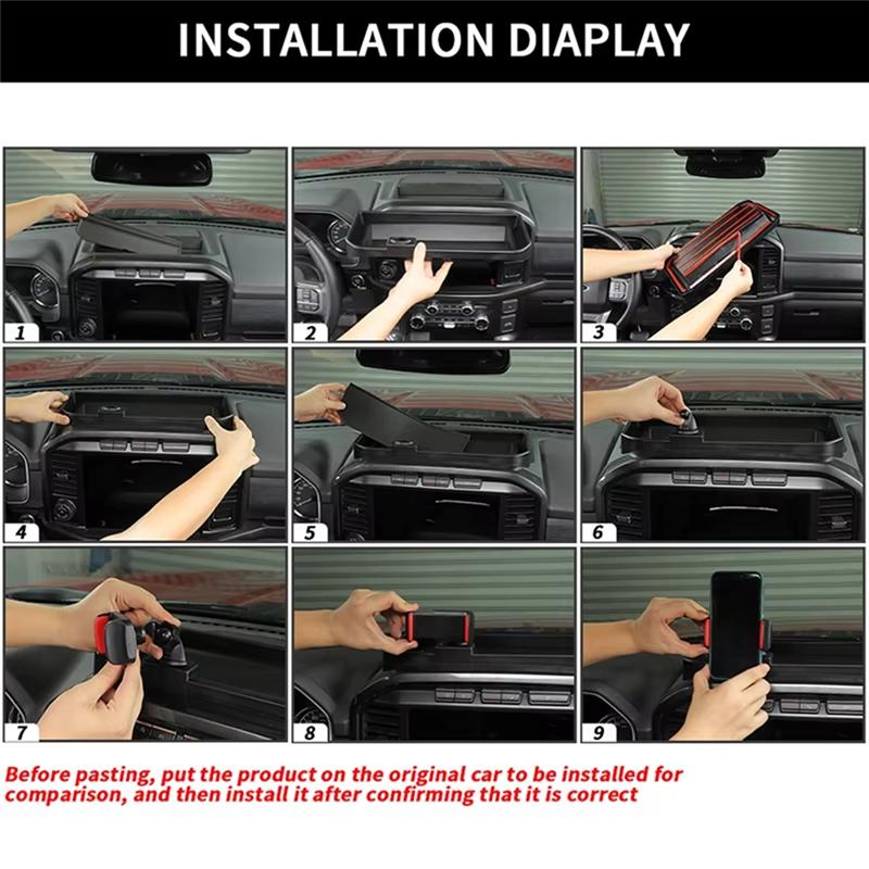 Center Console Dash Mount Storage Box Phone Holder For Ford F150 2025-2025 Interior Accessories